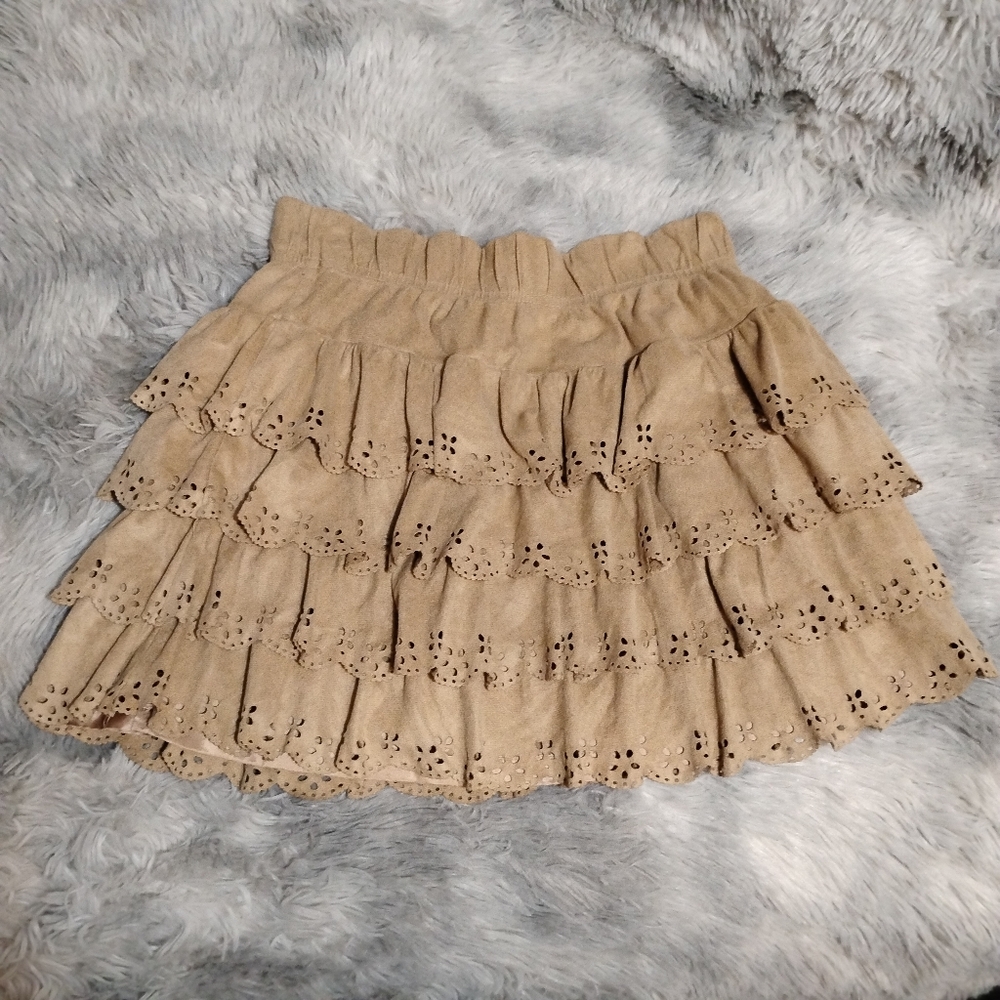 Five Plus Tan Ruffled Women's Skirt